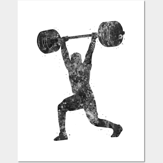 Gym Weightlifter man black and white Wall Art by Yahya Art